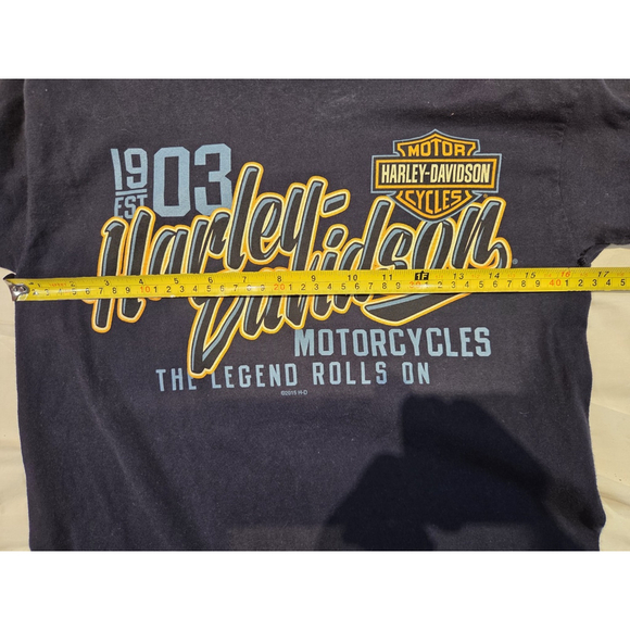 Harley-Davidson Long Sleeves T-Shirt Black Hanes Beefy-T Size Small RPM Saguenay - Picture 10 of 11
